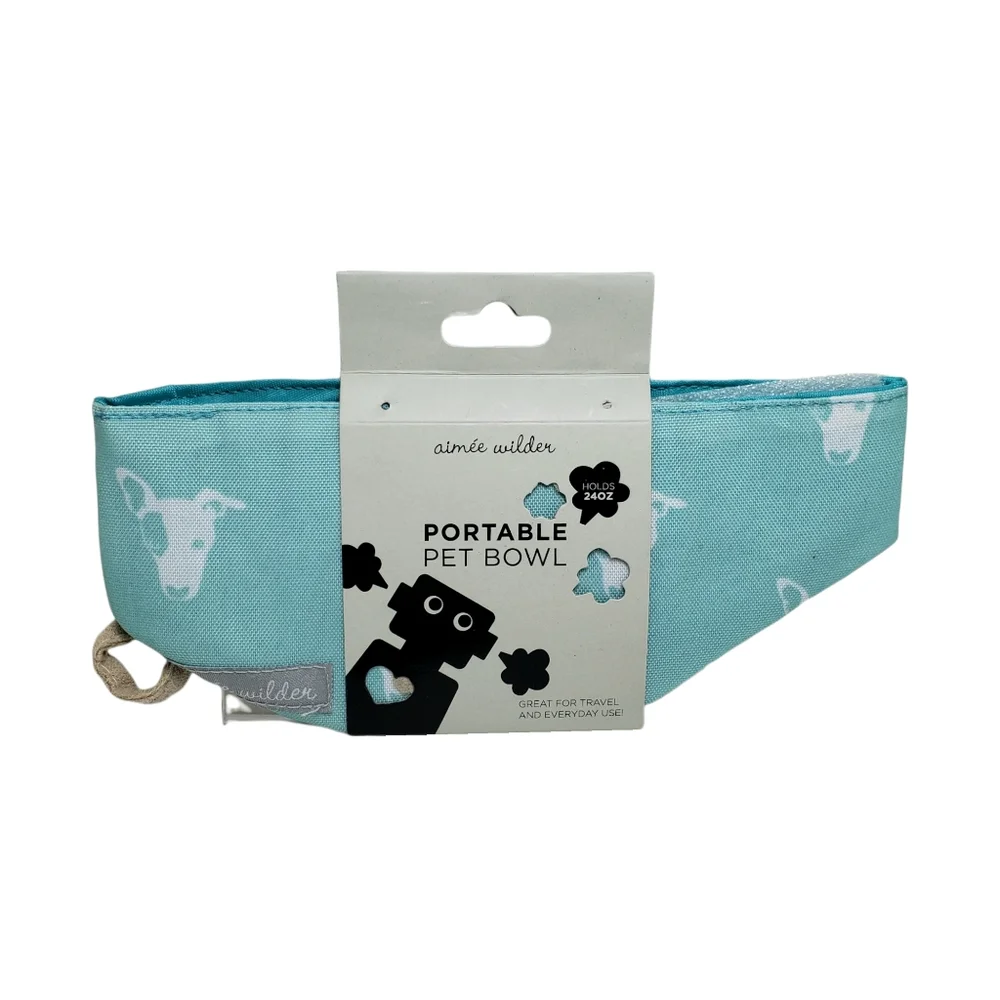 Aimee Wilder Foldable Portable Pet Bowl Aqua 24oz
